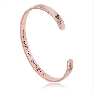 18K ROSE GOLD INSPIRATIONAL MANTRA BANGLE CUFF